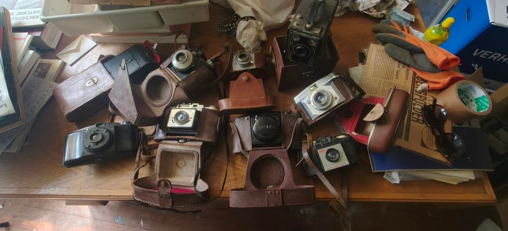 9 Oude Fototoestellen - Vintage Camera Collectie, Audio, Tv en Foto, Fotocamera's Analoog, Ophalen of Verzenden, Gebruikt, Compact