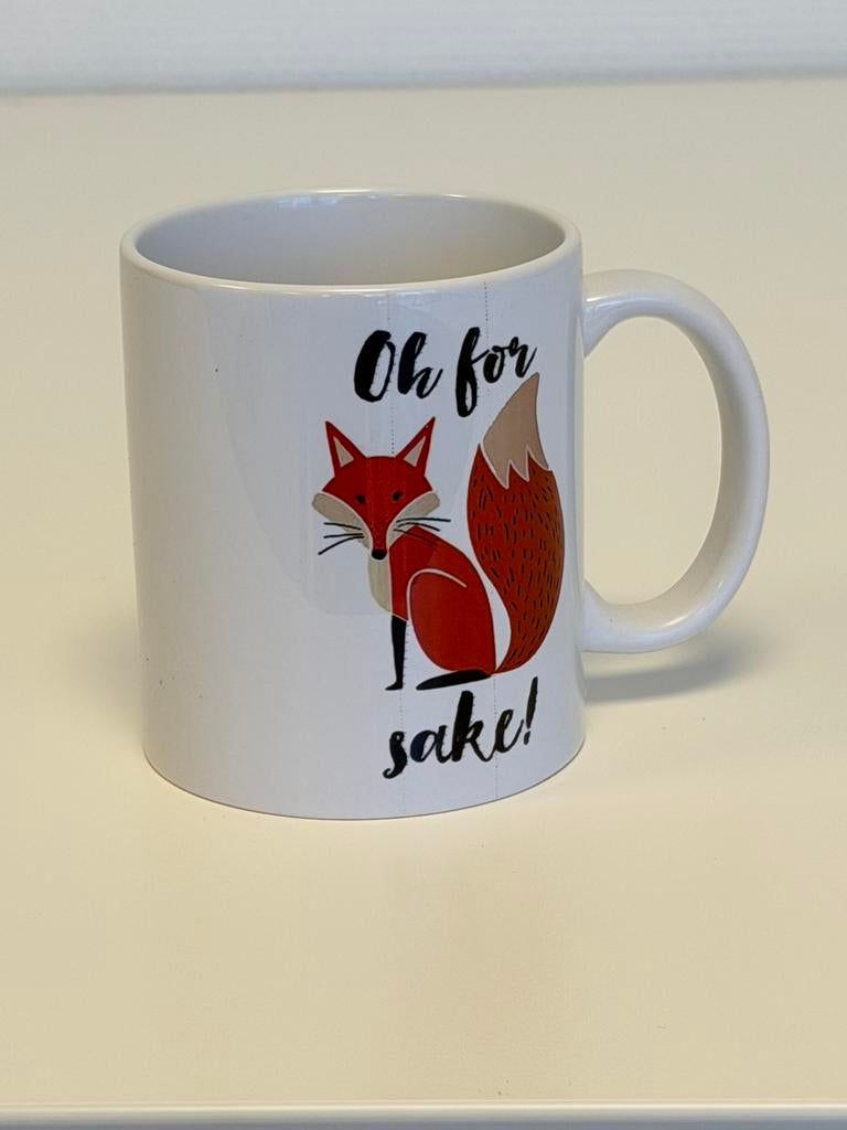 Oh For Fox Sake Mok Kom beker Keramiek Nieuw kerst vos funny, Keramiek, Nieuw, Ophalen of Verzenden, H