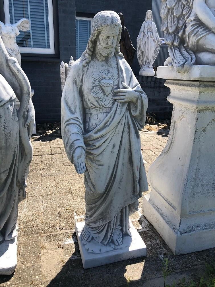 Jezus heilig hart beeld XXL, steen, prachtige verschijning, Tuin en Terras, Tuinbeelden, Steen, ., Ophalen of Verzenden, .