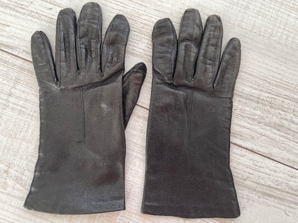 Laimbock Handschoenen dames maat 7.5 grijs taupe, Ophalen of Verzenden, Zo goed als nieuw, Maat 42/44 (L), Handschoenen