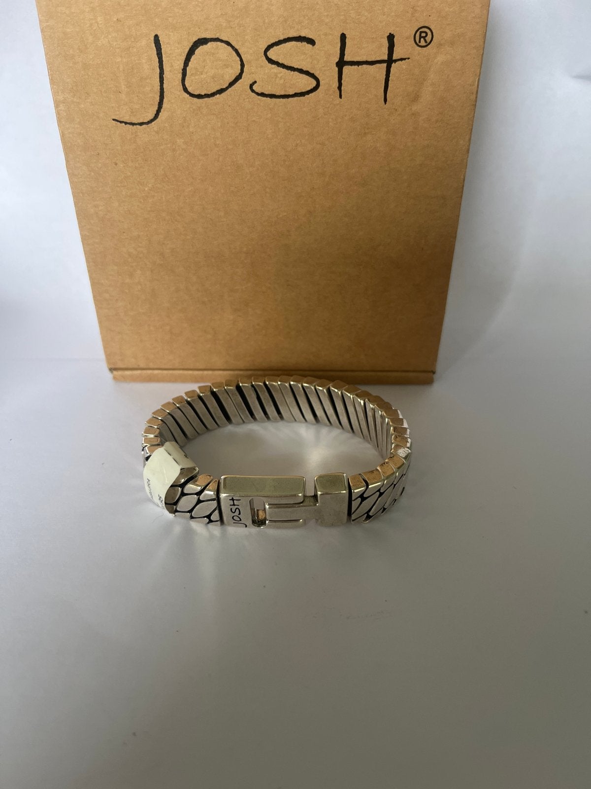 Josh armband zilverkleurig met patroon, Ophalen of Verzenden, Nieuw, Zilver, Staal