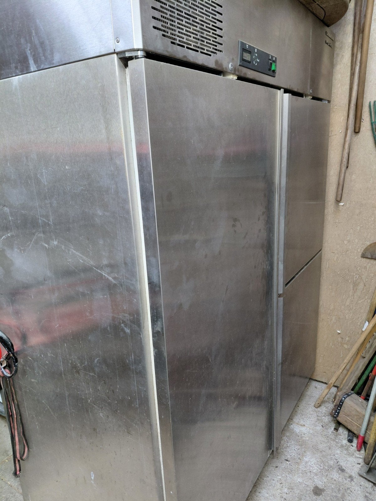 Proff.horeca 3 deurs koelkast rvs 1400 ltr.zeer goed werkend, Gebruikt, 160 cm of meer, Vrijstaand, 90 cm of meer