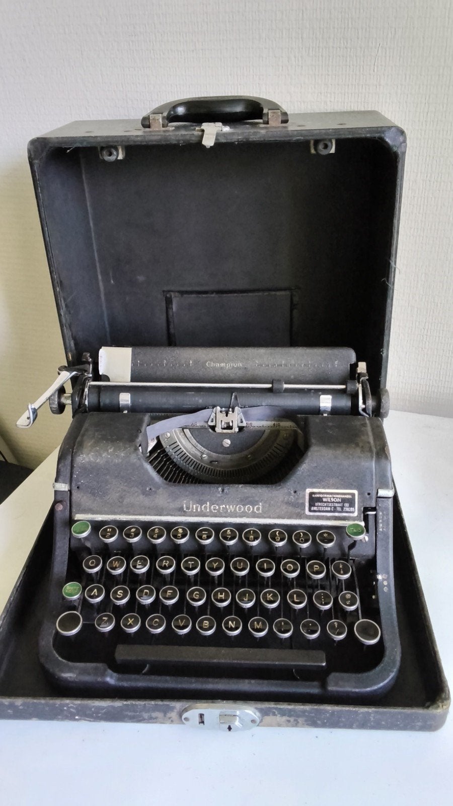 vintage underwood typemachine in reiskoffer, Ophalen of Verzenden, Gebruikt