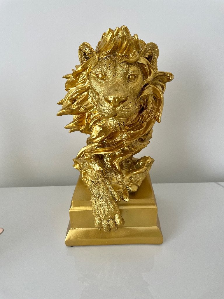 Leeuw beeld goud decoratie, Ophalen of Verzenden, Zo goed als nieuw, Dier