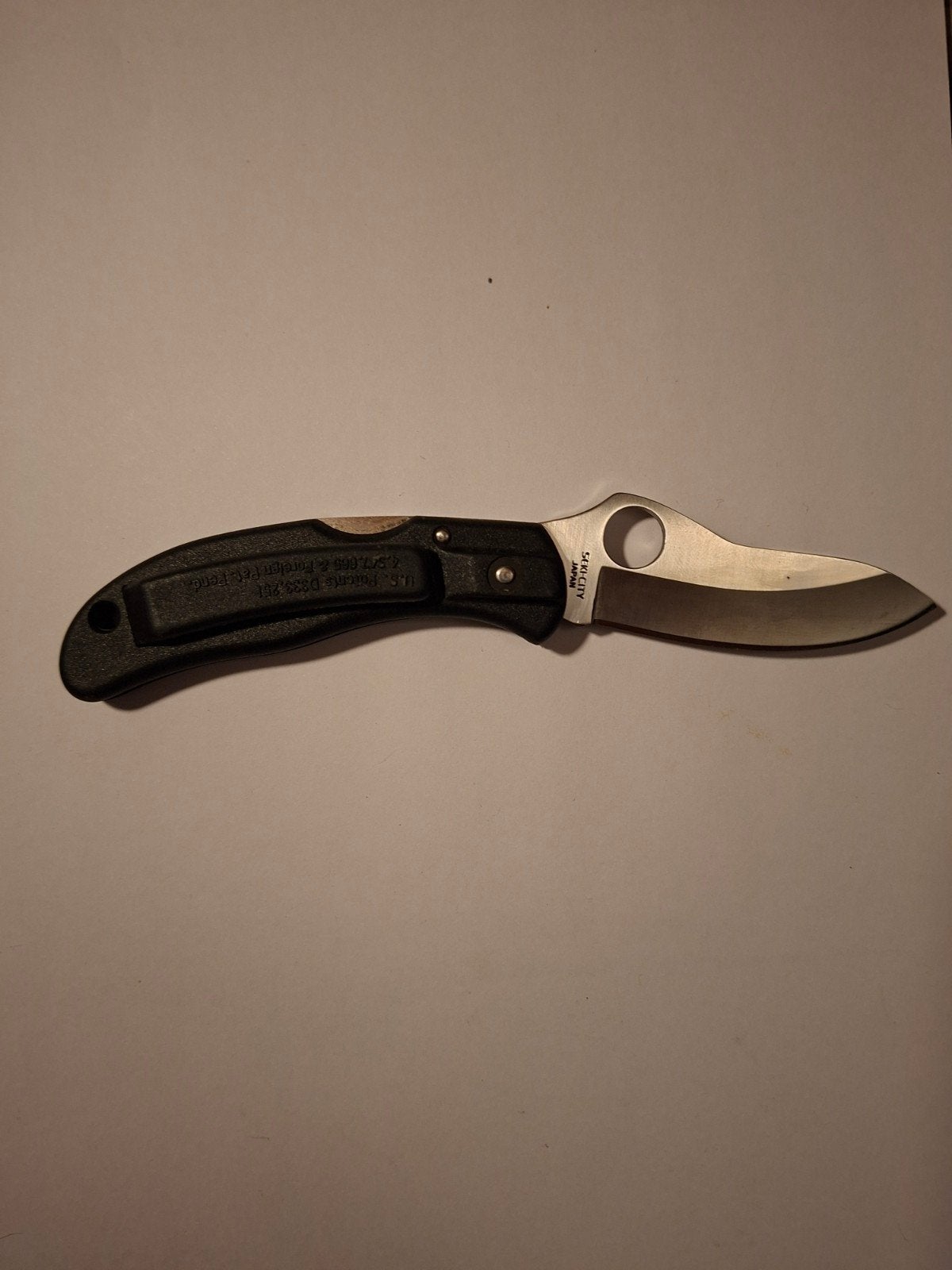 Spyderco pro grip  c13pbk  aus-8  FRN en kraton zwart, Ophalen of Verzenden