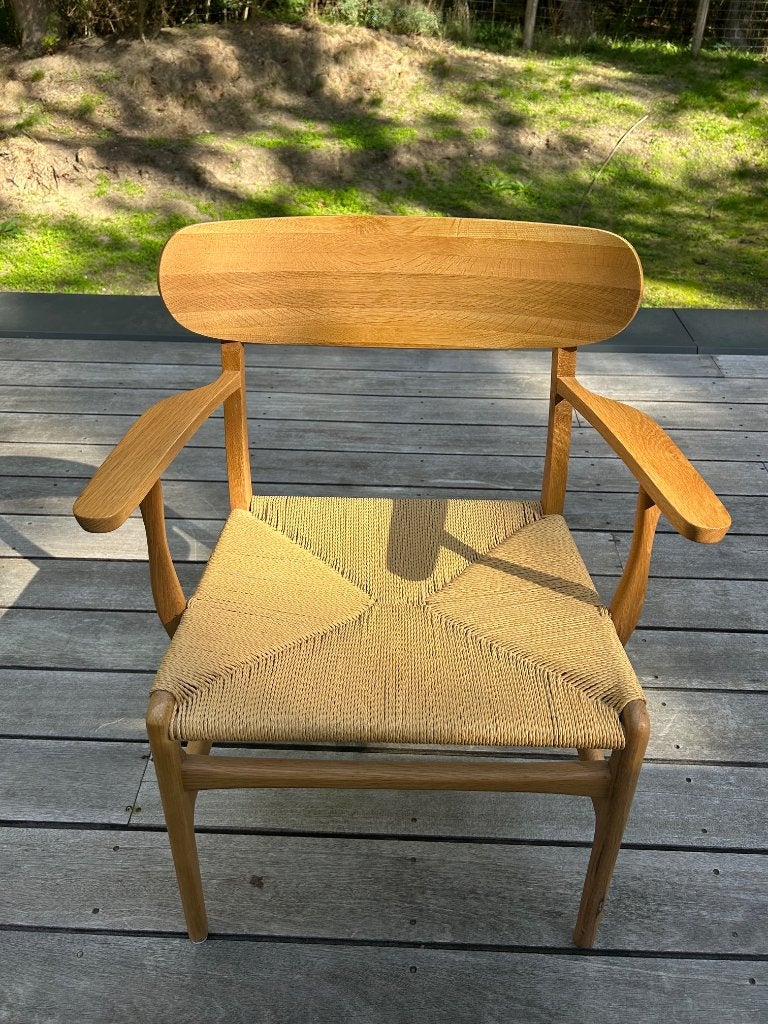 mooie fauteuils / eetkamerstoelen in CH26-stijl – 2 stuks, Ophalen, Twee, Bruin, Hout