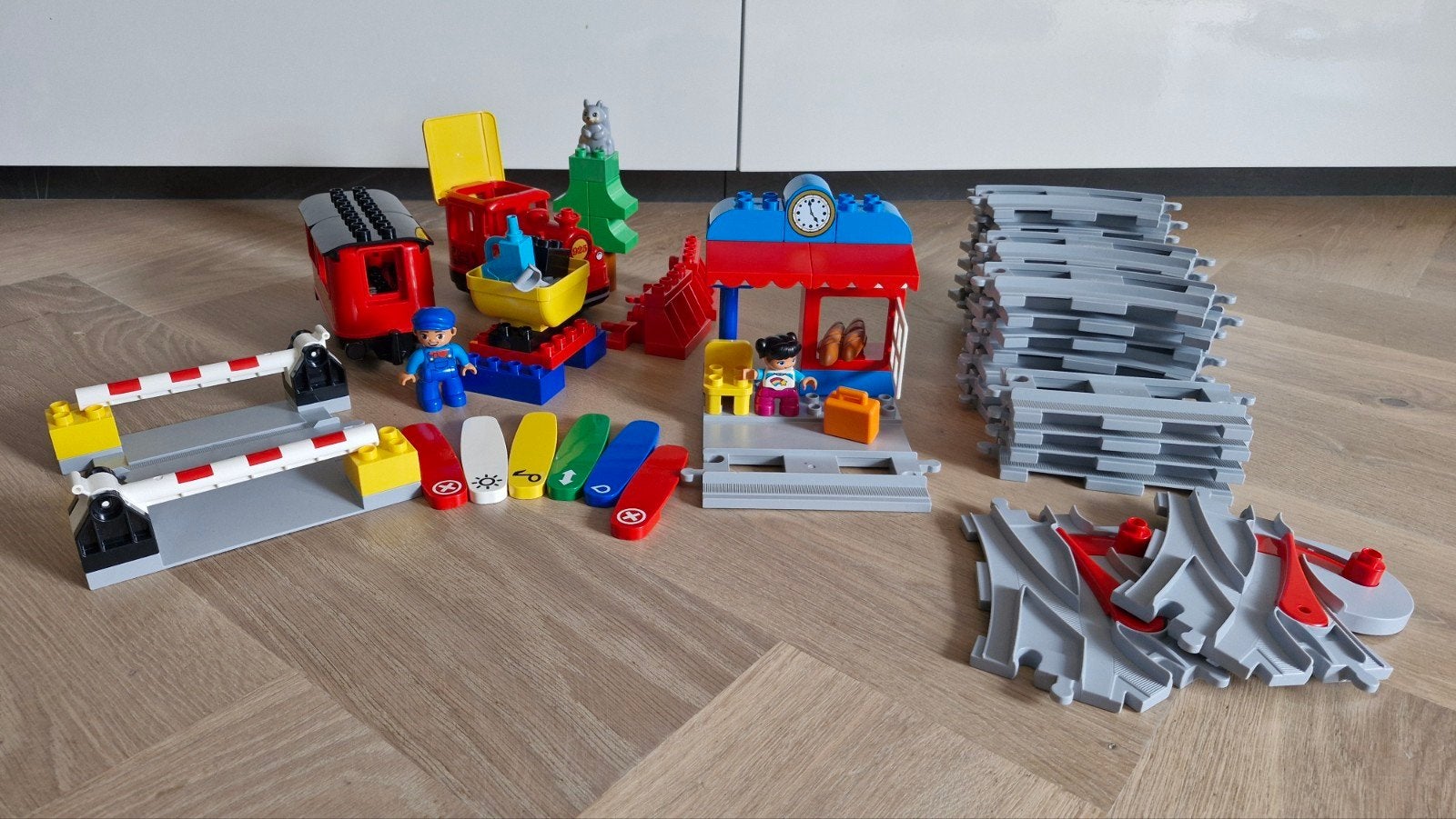 LEGO DUPLO Stoomtrein met extra rails, Ophalen of Verzenden, Zo goed als nieuw