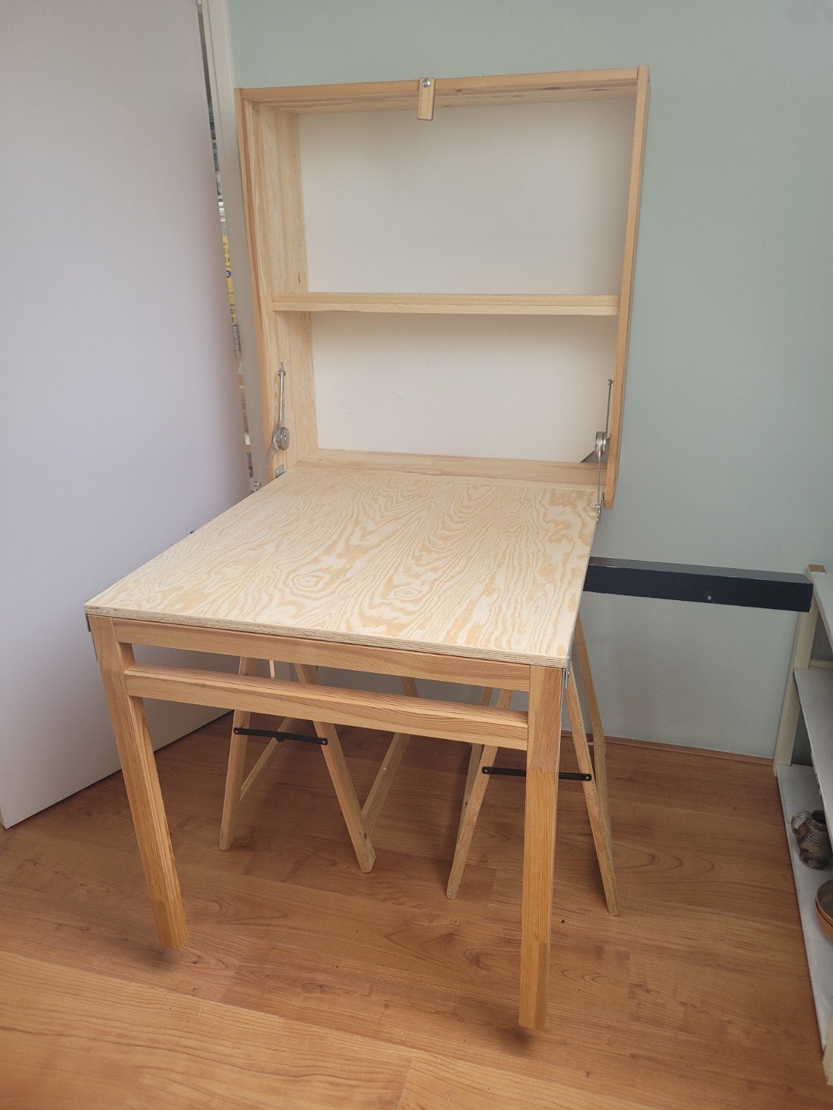 IVAR ikea stellingkast bureau opklapbaar hout, Ophalen, Gebruikt