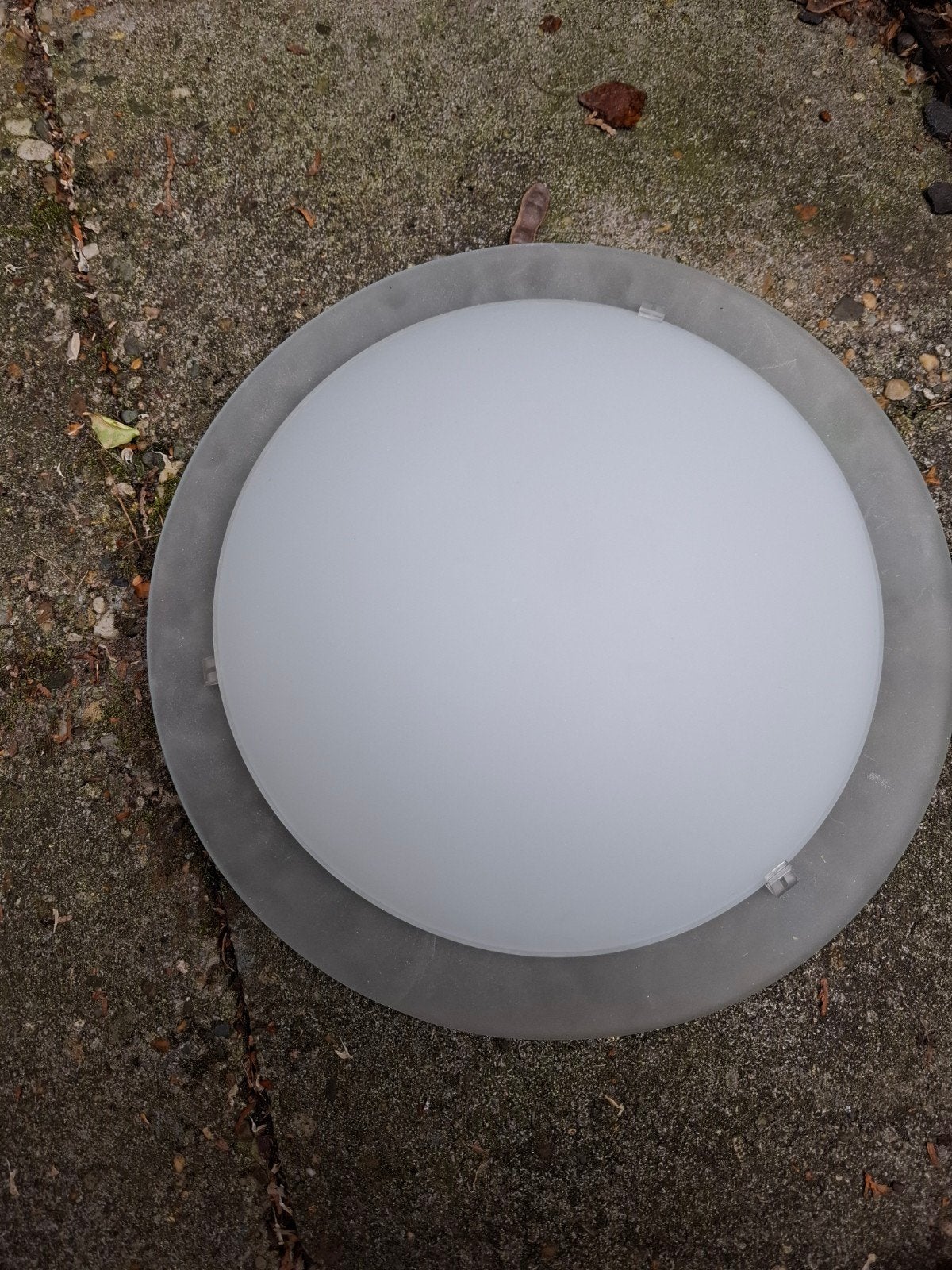 Plafondlamp met melkglas kap - voor de handige klusser, Ophalen, Gebruikt
