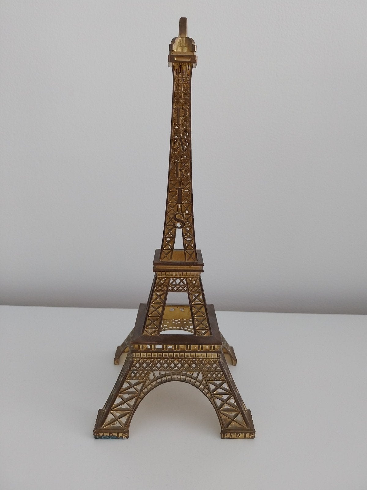 Eiffeltoren beeldje - 30 cm bronskleurig (nep), Ophalen, Gebruikt