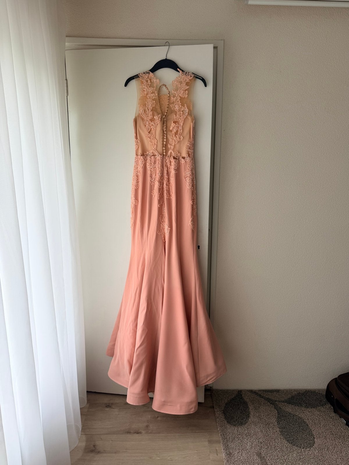Elegante Roze Galajurk met Kant en Pailletten, Kleding | Dames, Gelegenheidskleding, Maat 38/40 (M), Galajurk, Ophalen of Verzenden