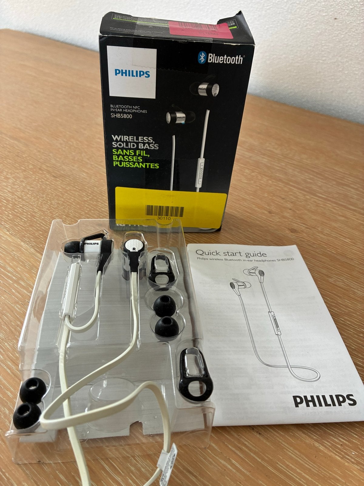 Philips SHB5800 Bluetooth NFC In-ear Oordopjes, Bluetooth, Ophalen of Verzenden, Zo goed als nieuw, Wit