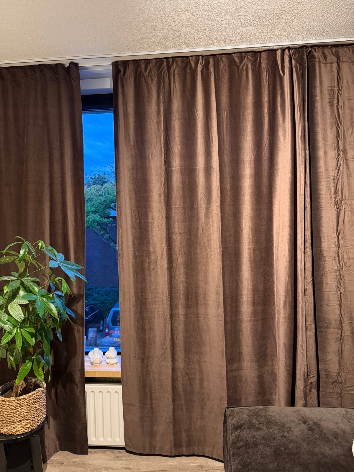 IKEA Sanela Gordijnen - 1 stuk, bruin, 140x280 cm, Bruin, Verduisterend, Fluweel, Ophalen of Verzenden