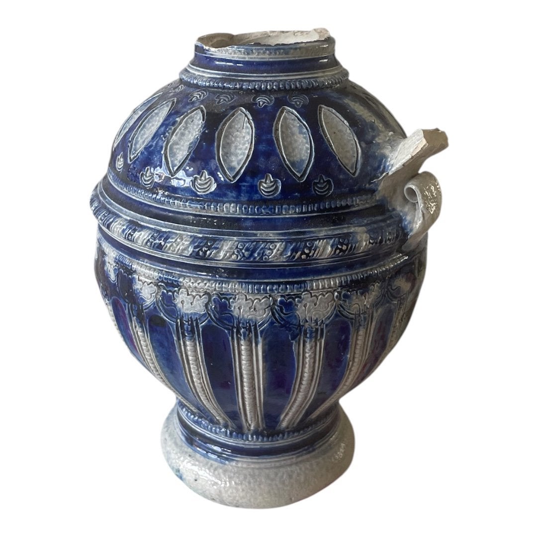 Bodemvondst Westerwald kruik deel 17e eeuw 17cm hoog, Antiek en Kunst, Ophalen of Verzenden