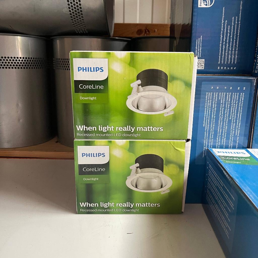 PARTIJ 9x Philips Downlight Lampen LED Spots Plafond, Metaal of Aluminium, Philips, Nieuw, Ophalen of Verzenden