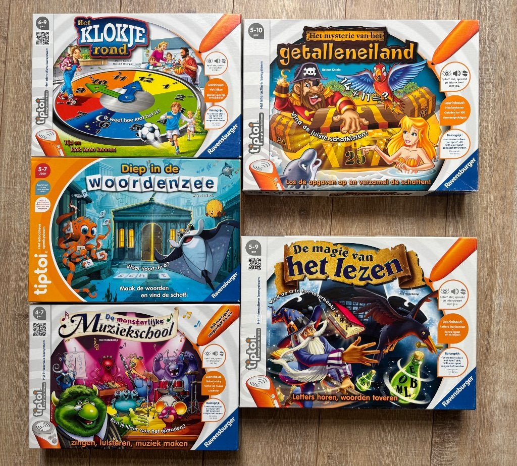 5x Ravensburger tiptoi spellen, Ophalen of Verzenden, Zo goed als nieuw, Taal en Lezen