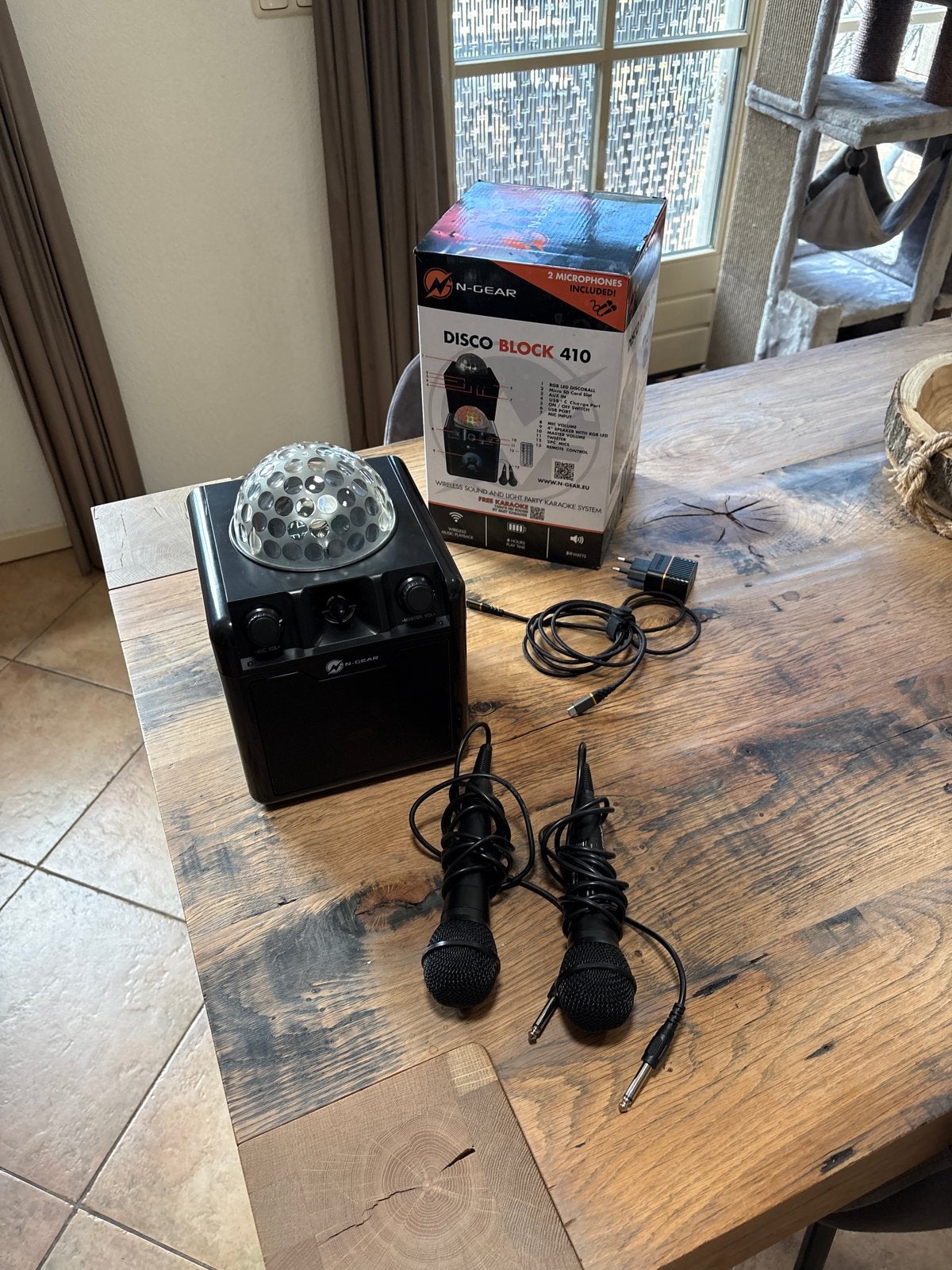 N-GEAR Disco Block 410 Karaokeset - Afstandsbediening defect, Ophalen of Verzenden, Complete set