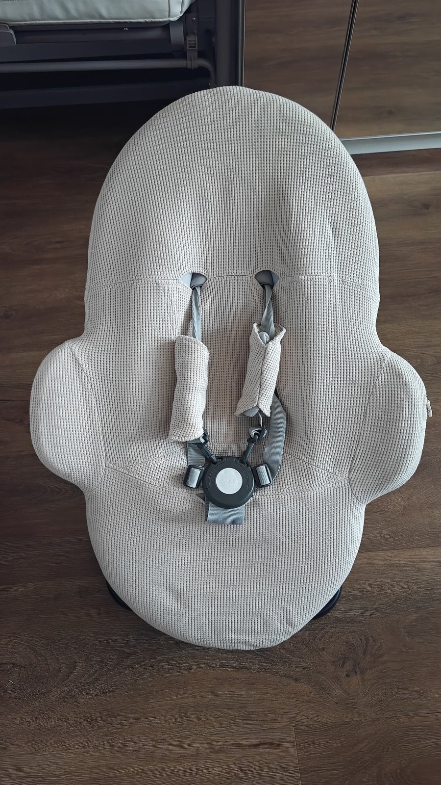 Stokke Steps Bouncer / Wipstoel - Grijs/Groen met Beige Hoes, Kinderen en Baby's, Wipstoel, Ophalen, Overige merken, Met gordel(s) of riempje(s)