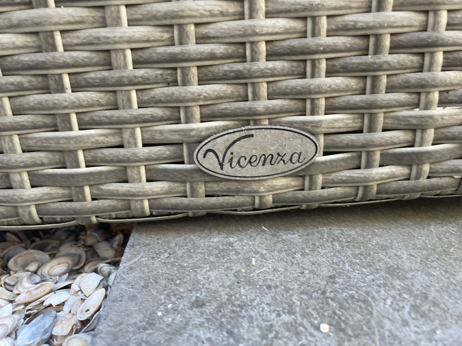 Vicenza Wicker bijzettafel/voetenbank - redelijk nieuw, Ophalen, Zo goed als nieuw, Vierkant, Wicker