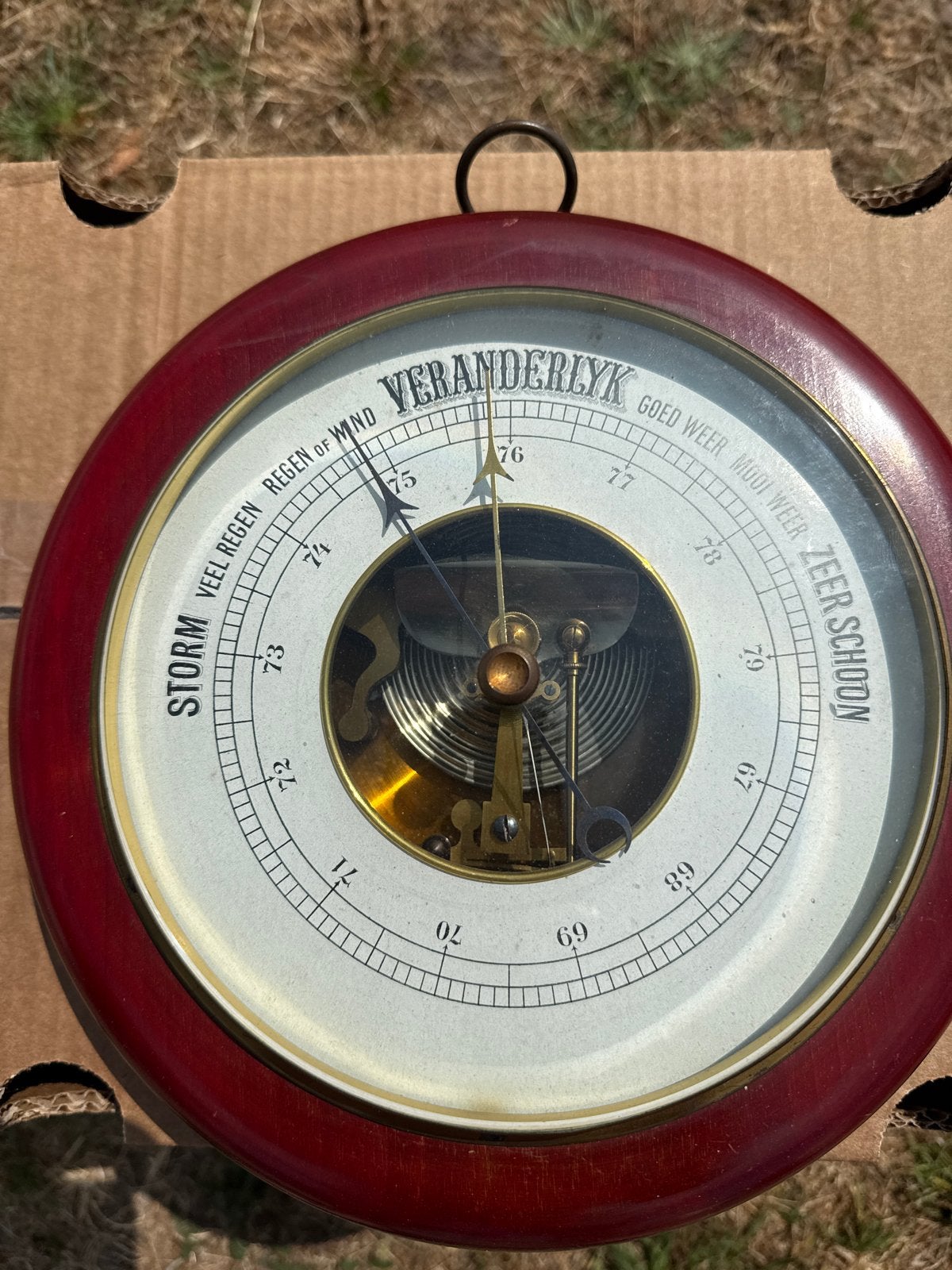 Vintage Barometer - Houten Wanddecoratie, Ophalen of Verzenden, Gebruikt