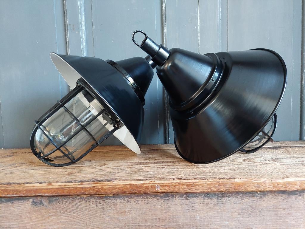 Rotterdam Kooilamp industriële bully Zwart, Ophalen, Zo goed als nieuw, Glas, Minder dan 50 cm