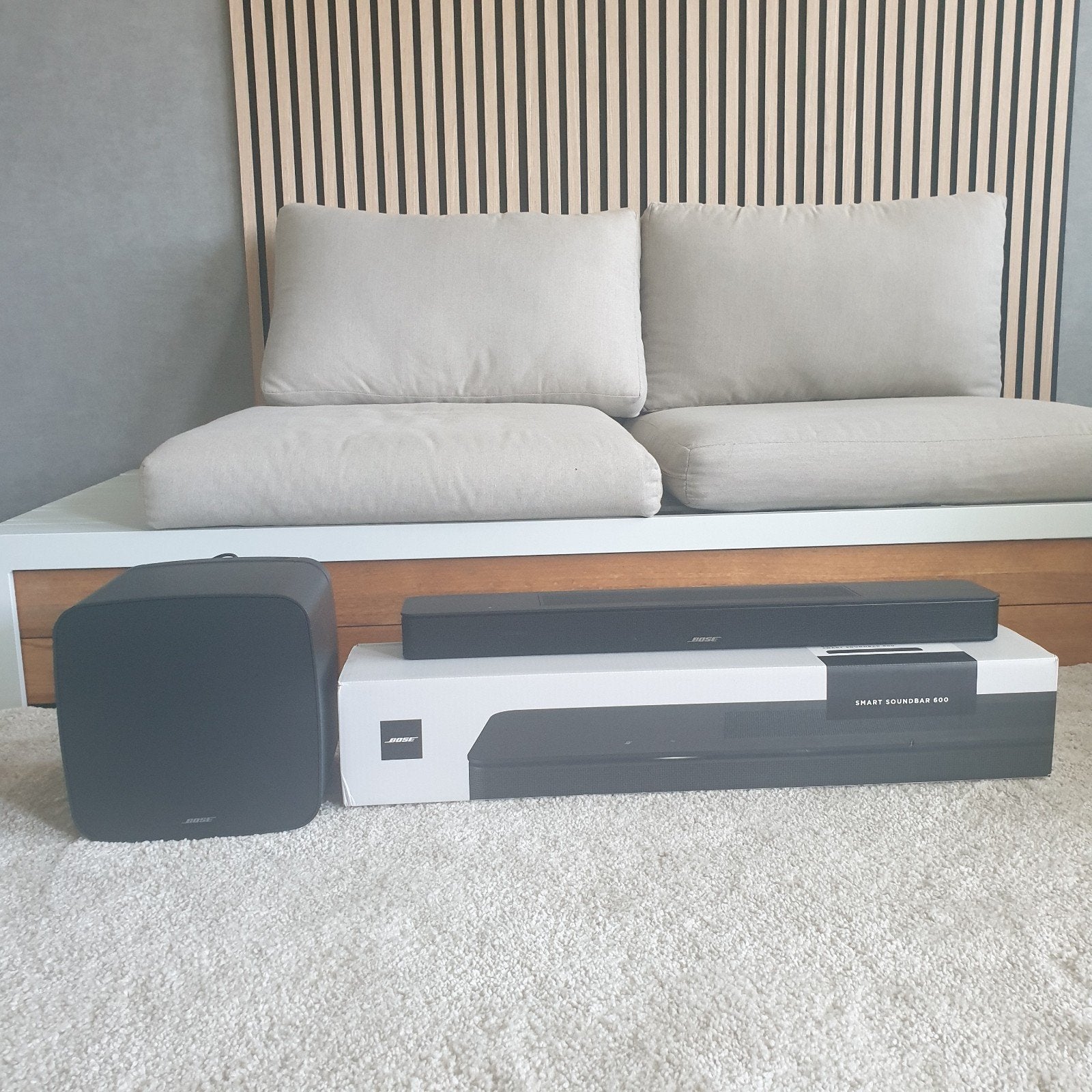 Bose smart soundbar 600 bose subwoofer 500, Audio, Tv en Foto, Soundbars, Ophalen of Verzenden, Zo goed als nieuw