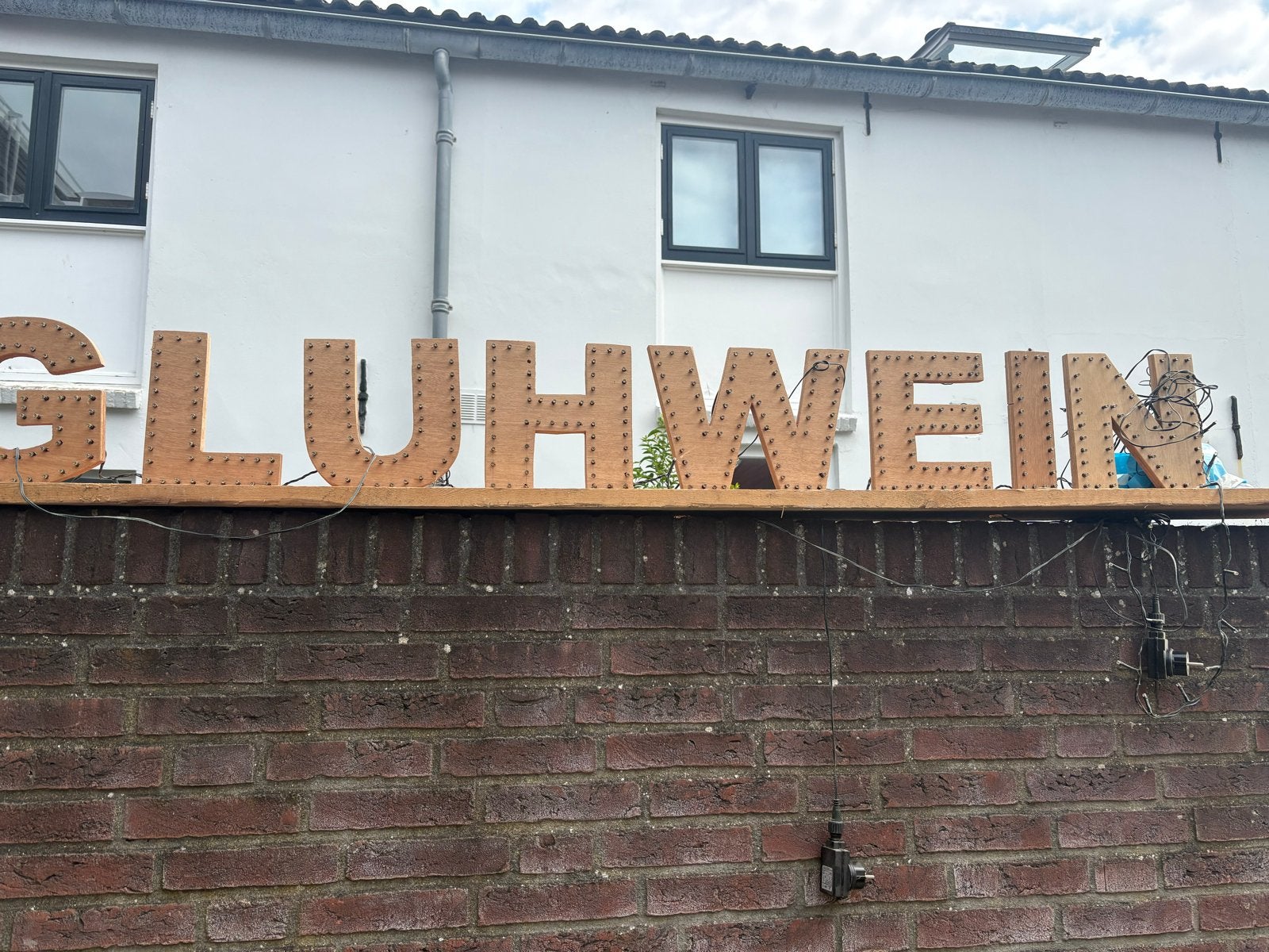 Grote Houten Glühwein Letters met Verlichting, Ophalen, Gebruikt, Handgemaakt, Hout