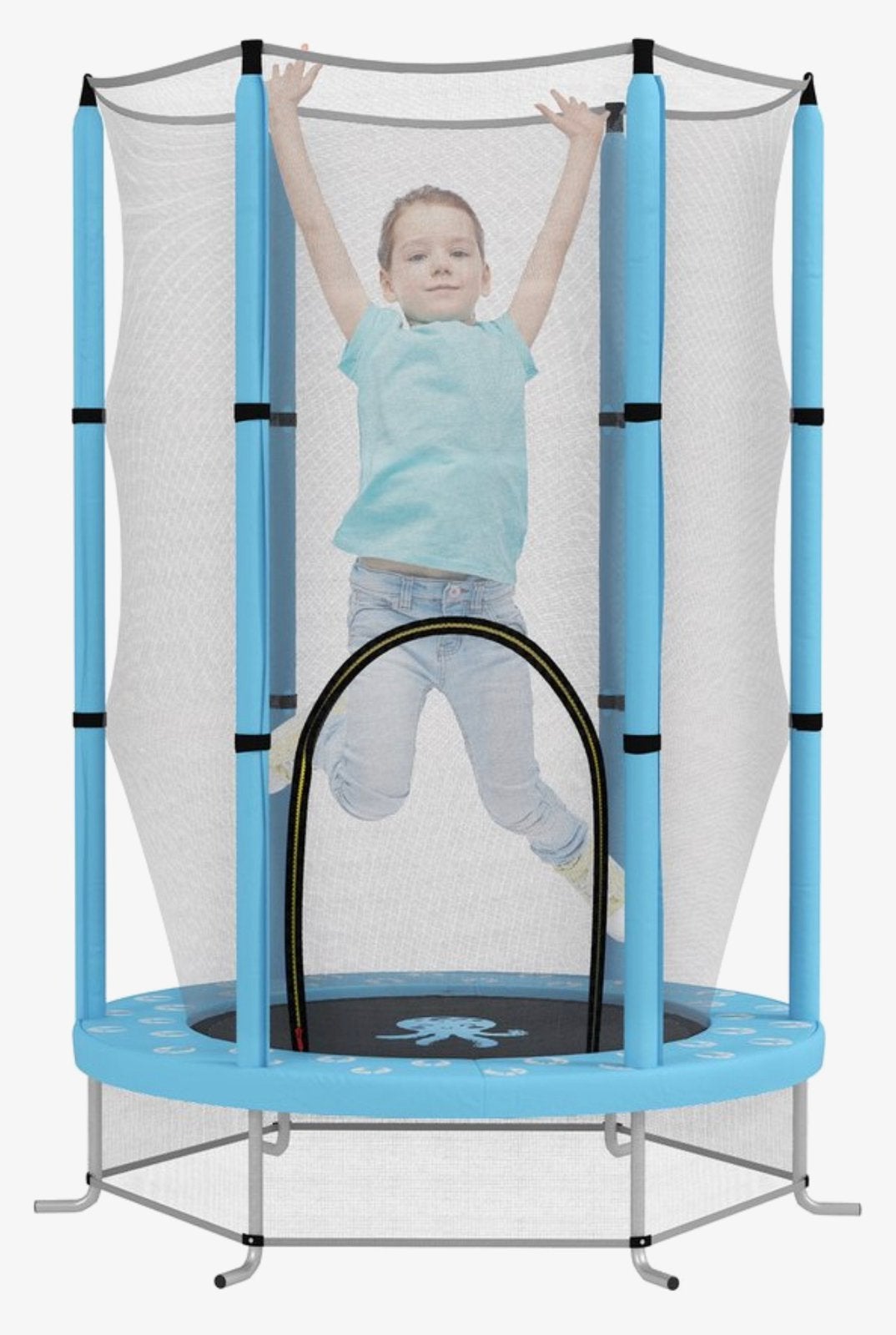 Kindertrampoline 140x140x190 Lichtblauw, Ophalen, -, -, Nieuw