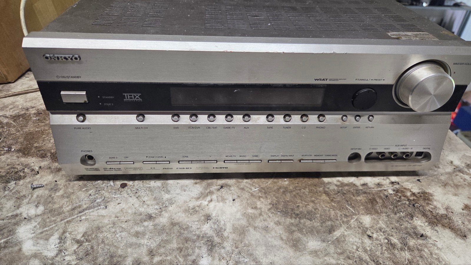 Onkyo receiver met 2 Stage Line PAB-88/SW speakers, Overige merken, Gebruikt, Speakers, Losse componenten