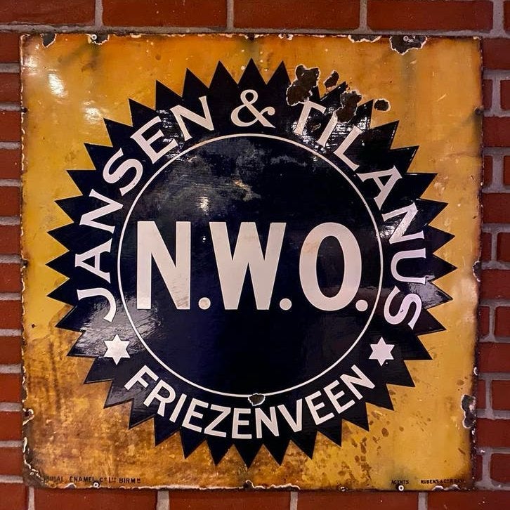 Jansen & Tilanus Friezenveen emaille borden, Ophalen, Gebruikt, Reclamebord