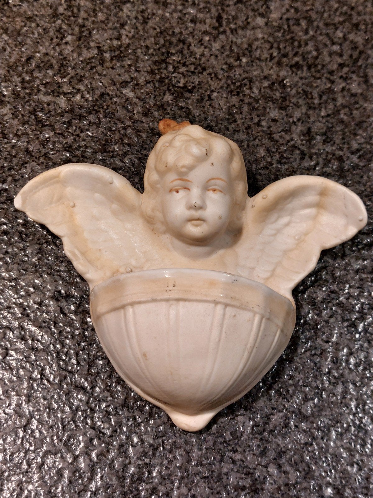 antiek wijwaterbakje engel, Ophalen of Verzenden