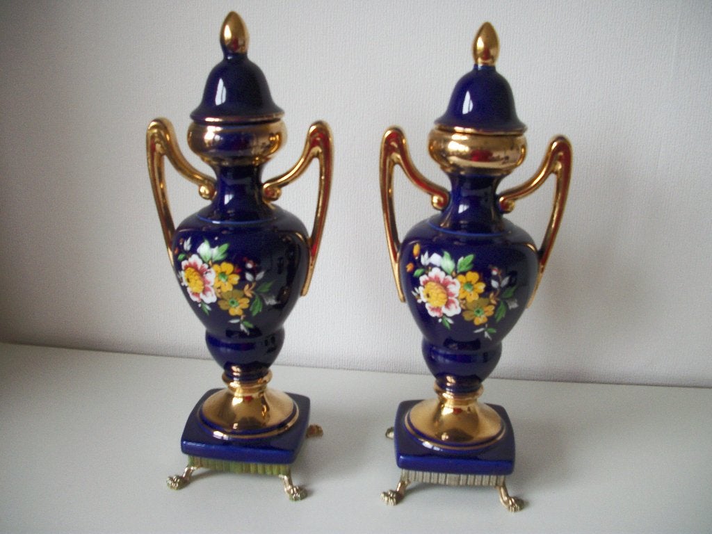 2x Japanse Vaas - Kaststel - Blauw - Mooie decoratie, Antiek en Kunst, Ophalen of Verzenden