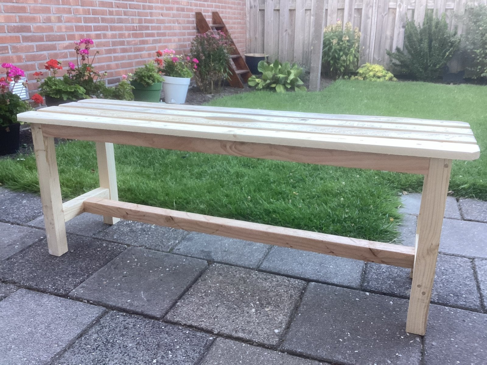 Bankje van gerecycled hout, Ophalen, Gebruikt, Hout