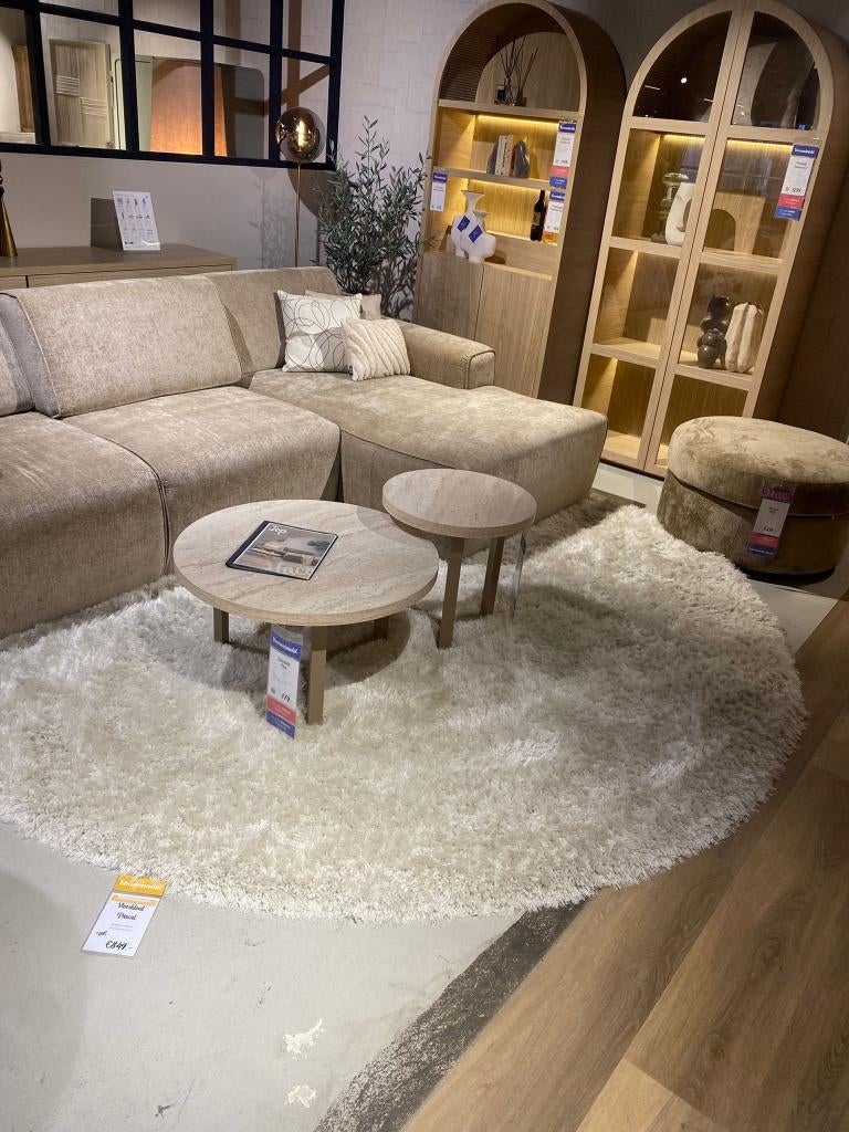 Prachtig Rond Vloerkleed Pascal, Ophalen, Rond, 200 cm of meer, Crème