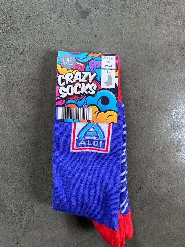 aldi fan merchandise fun happy socks sokken merch nieuw, Sokken en Kniesokken, Aldi, Blauw, Maat 35 t/m 38
