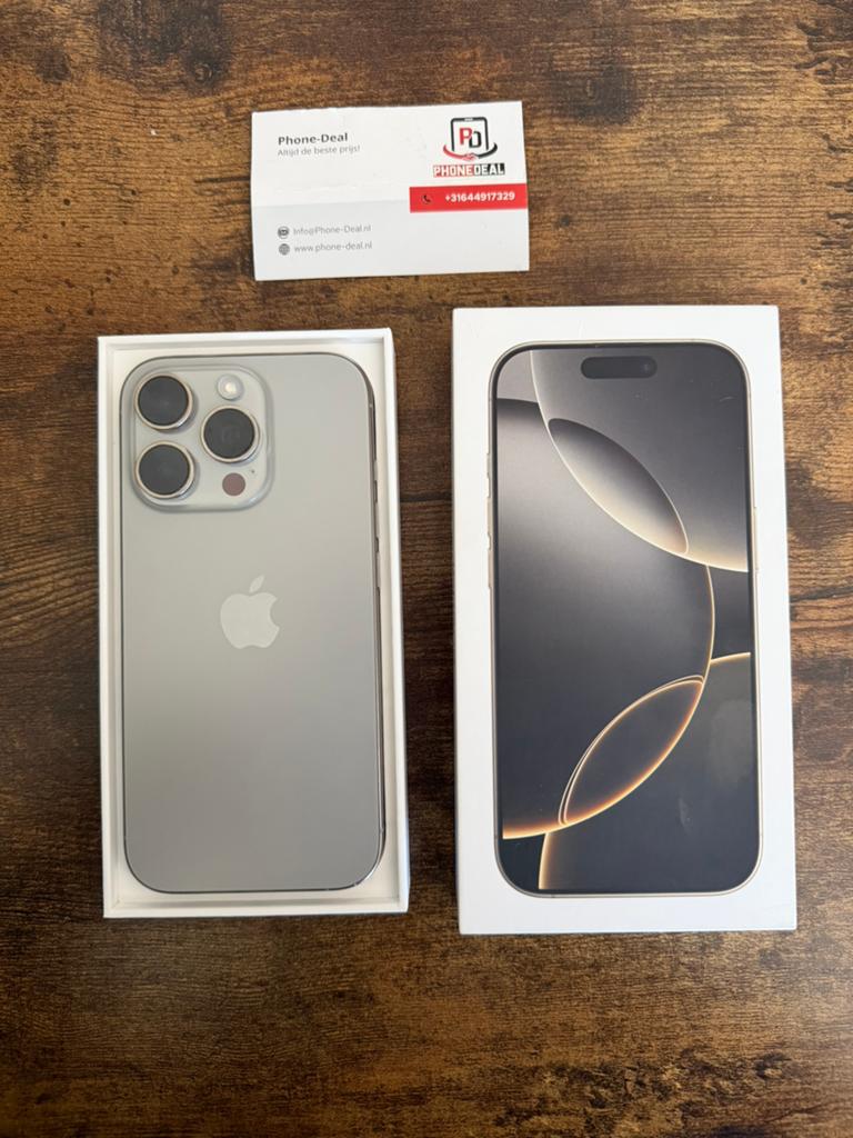 iPhone 16 pro 256 gb Natural titanium factuur + Garantie, Telecommunicatie, Mobiele telefoons | Apple iPhone, 97 %, Apple, Apple