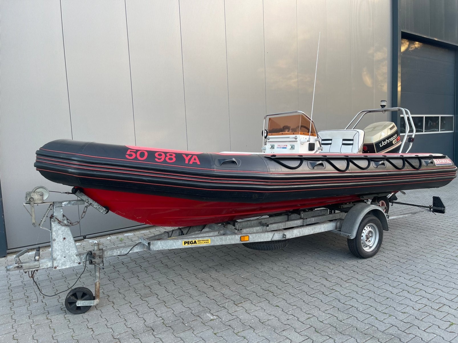 Mooie narwhal 580 rib met 125 pk johnson 2takt, Gebruikt, Ophalen of Verzenden, 58 m, Polyester/glasvezel