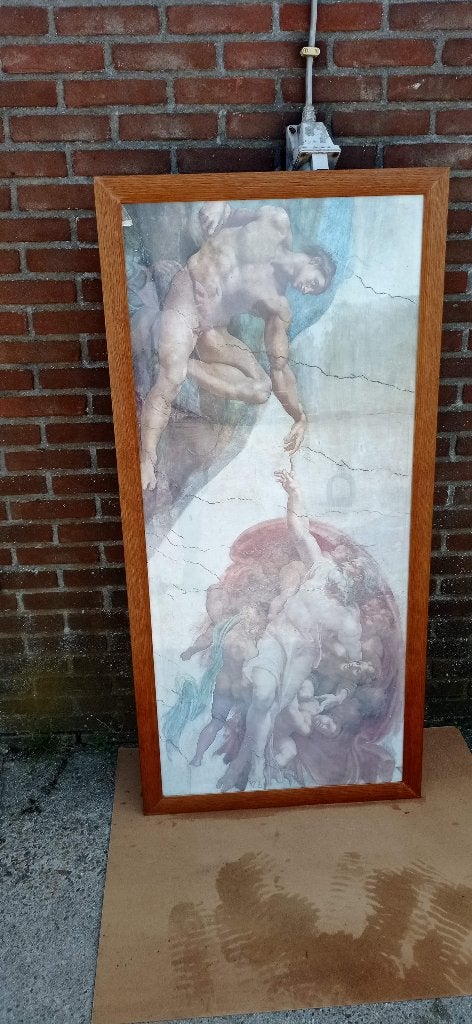 lijst eiken hout handgemaakt zeer mooie kwaliteit, Huis en Inrichting, Ophalen, Bruin, Met ophangsysteem, 71 cm