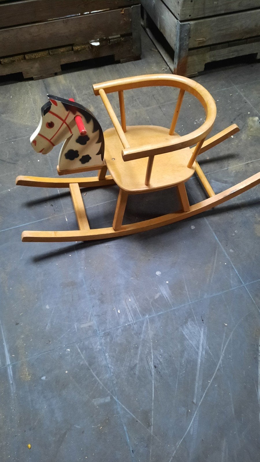 Houten hobbelpaard met zitje voor kinderen, Ophalen of Verzenden, Gebruikt, Rij- of Hobbelspeelgoed