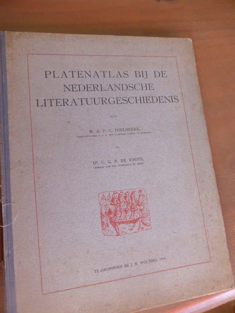 T.k. Platenatlas bij de Ned. Literatuurgeschiedenis., Ophalen of Verzenden, 20e eeuw of later, Zo goed als nieuw