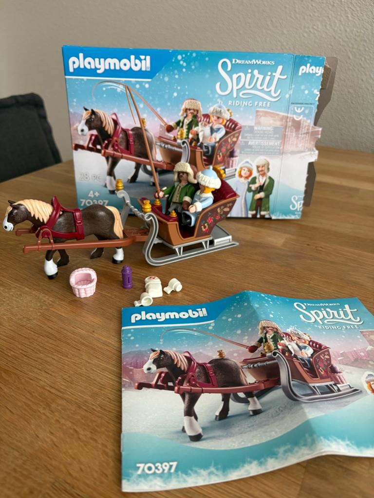 Playmobil Spirit Slee met Paard en Figuren - Set 70397, Ophalen of Verzenden, Zo goed als nieuw, Complete set
