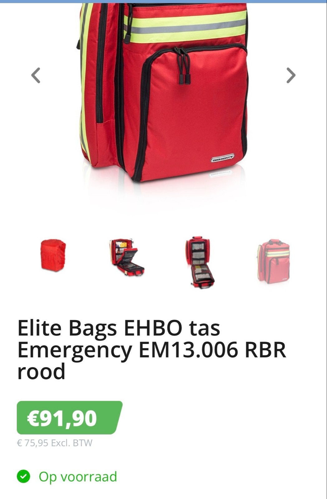 Elite Bags EHBO tas  Emergency EM13.006 RBR rood, Ophalen