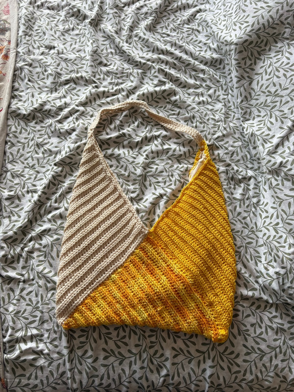Handgemaakte en gevoerde gehaakte tas, Verzenden, Nieuw, Beige, Handtas