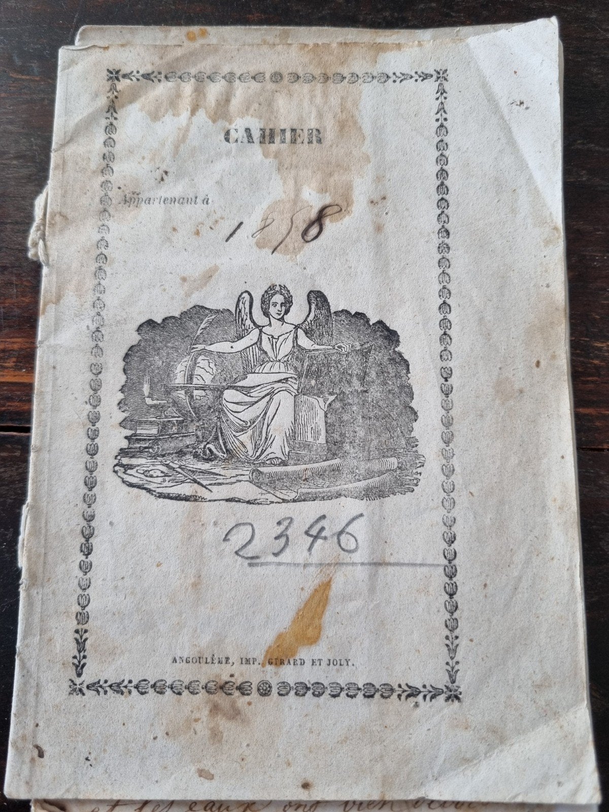 Notitieboekje Frankrijk 1858 handgeschreven, Antiek en Kunst, Ophalen of Verzenden, Onbekend