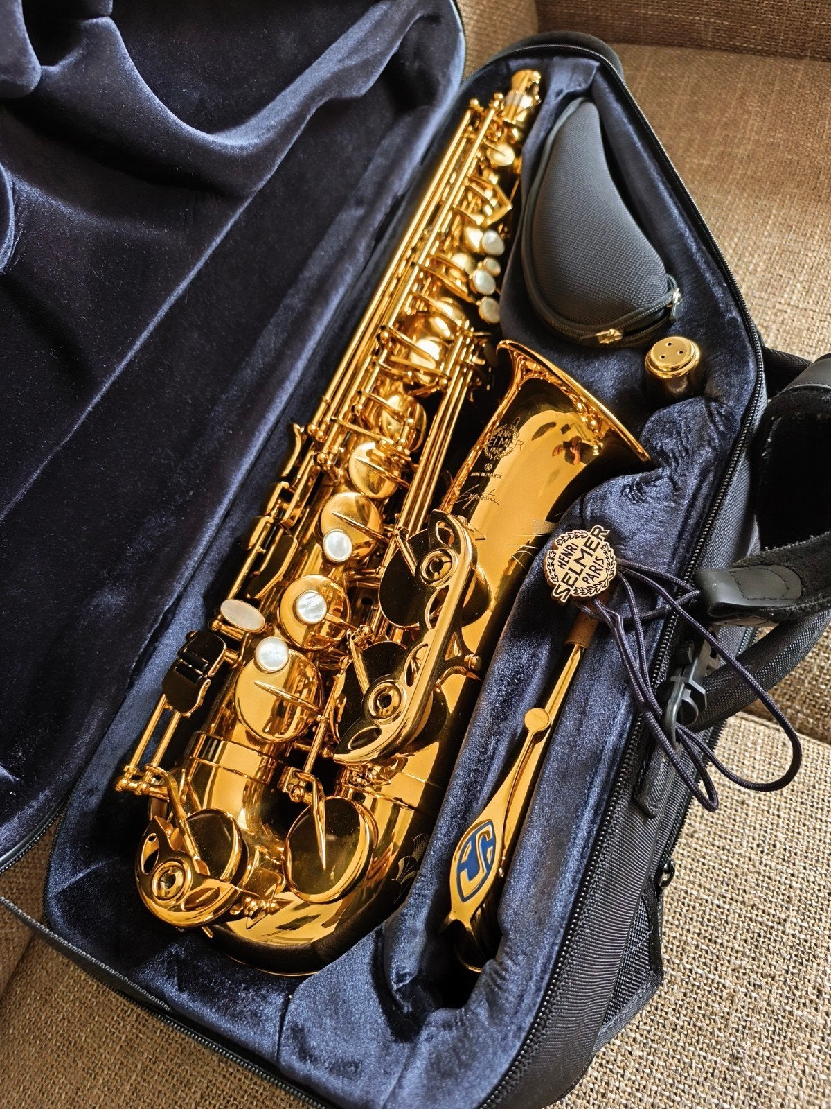 Selmer Signature altsaxofoon goud gelakt juli 2025, Ophalen of Verzenden, Alt