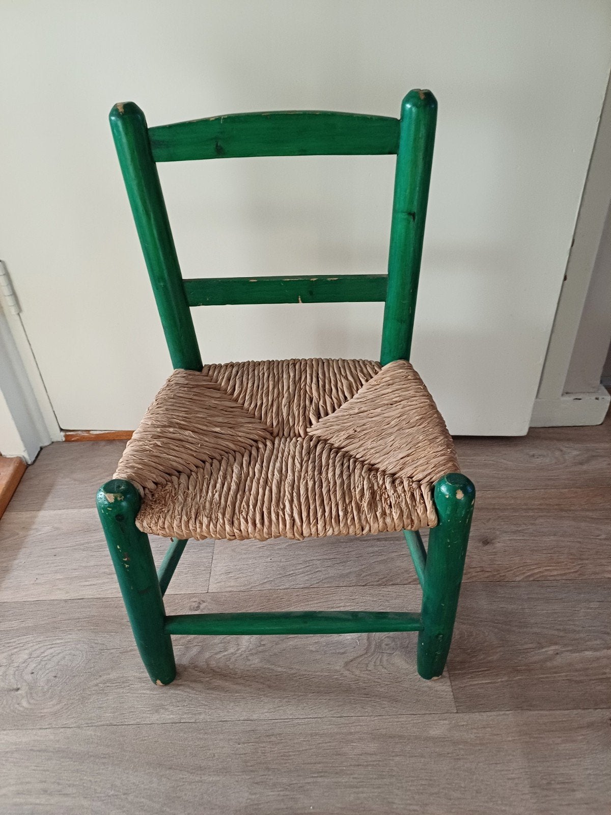 Vintage kinder stoeltje met rieten zitting, Kinderen en Baby's, Ophalen of Verzenden, Gebruikt
