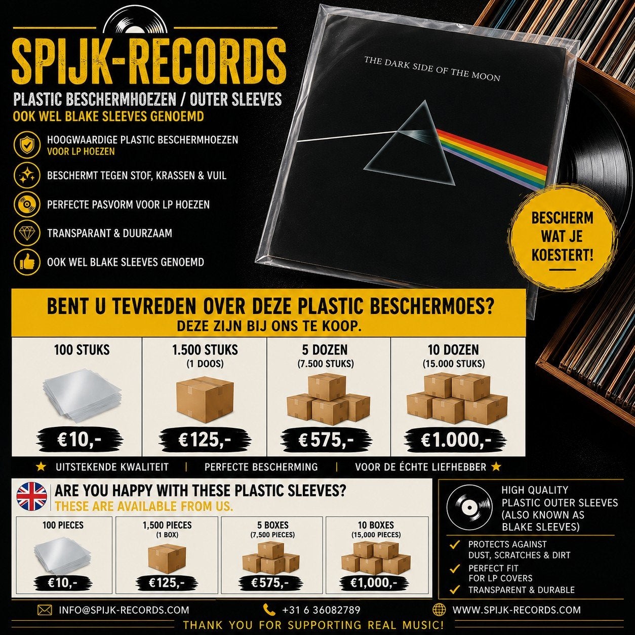 Vinyl hoezen voor LP lp’s  vanaf 100 stuks Beschermhoezen, Cd's en Dvd's, Ophalen of Verzenden, Nieuw in verpakking, Overige typen