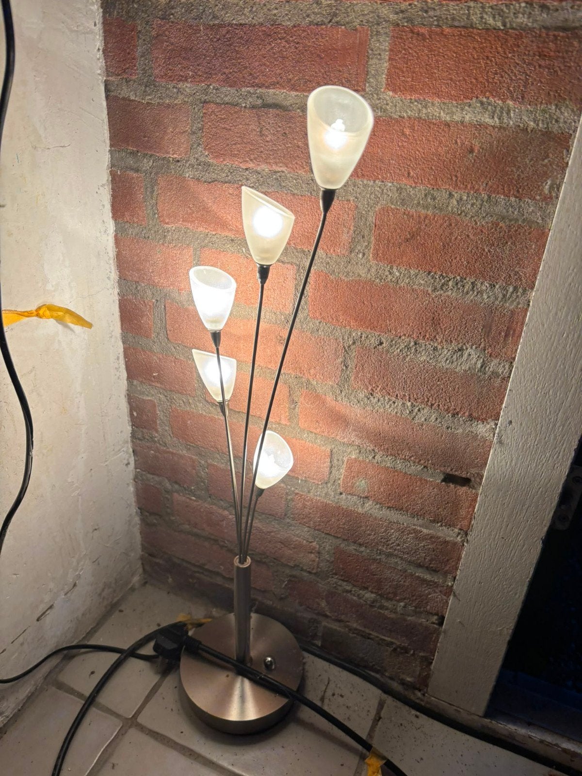 2 lampen met glazen kelken, Ophalen, Minder dan 100 cm