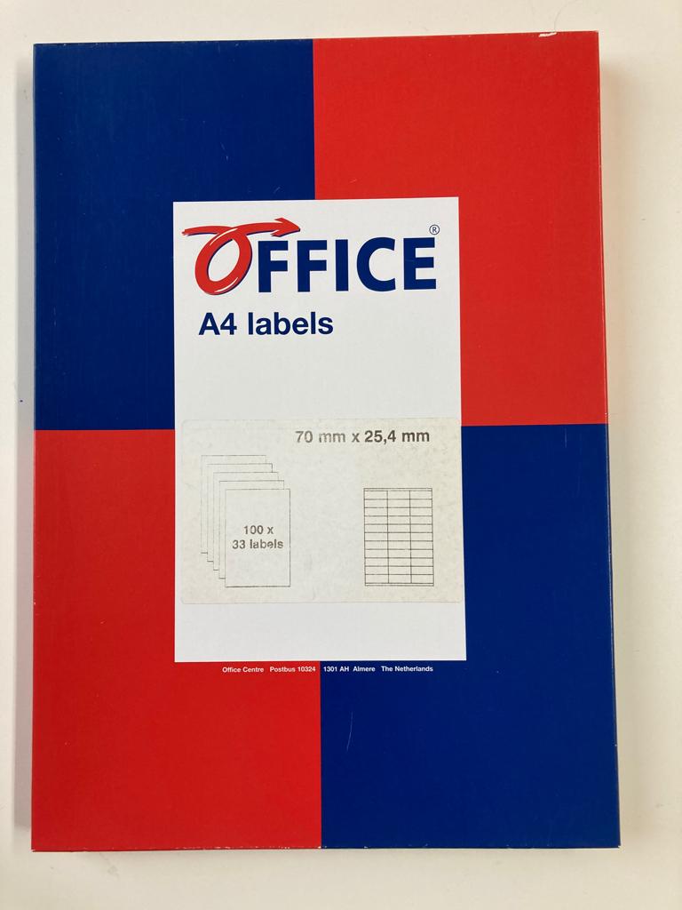 labels / etiketten 70x25,4 mm op A4 vellen voor printer, Ophalen of Verzenden, Nieuw