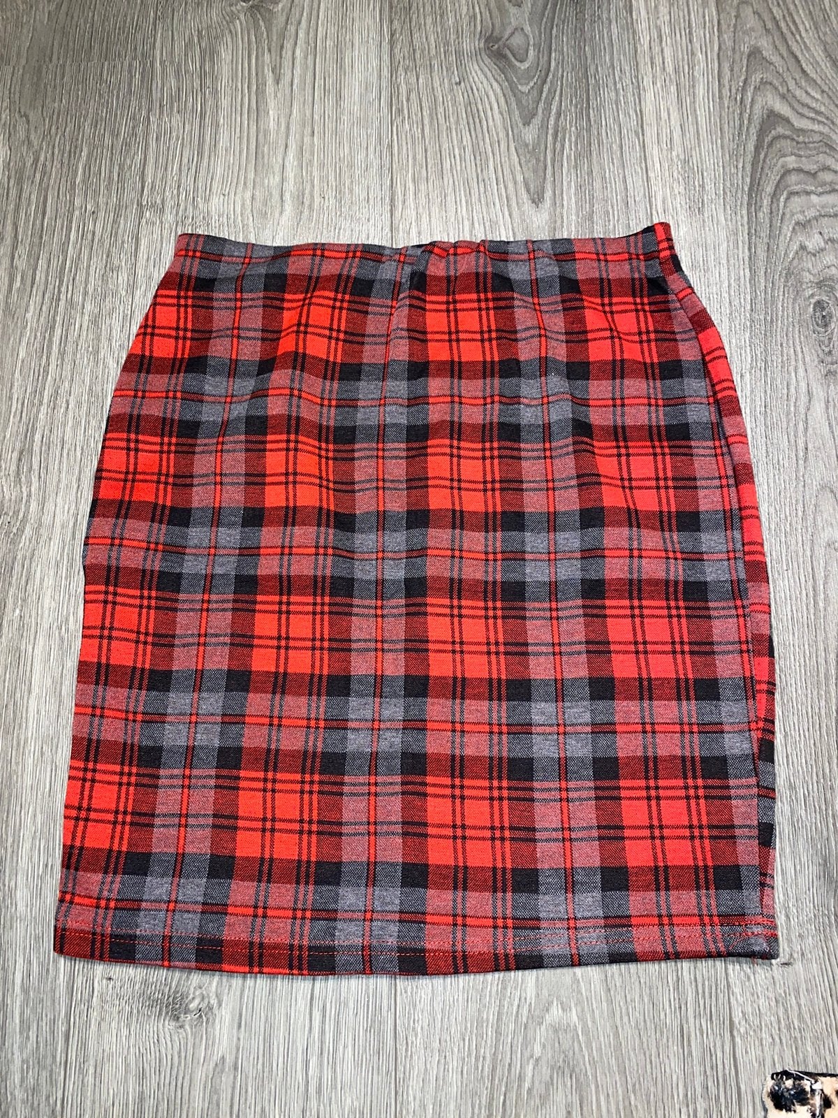 Schotse ruit rode feest stretch koker rok skirt mt L, Kleding | Dames, Maat 42/44 (L), Ophalen of Verzenden, Zo goed als nieuw